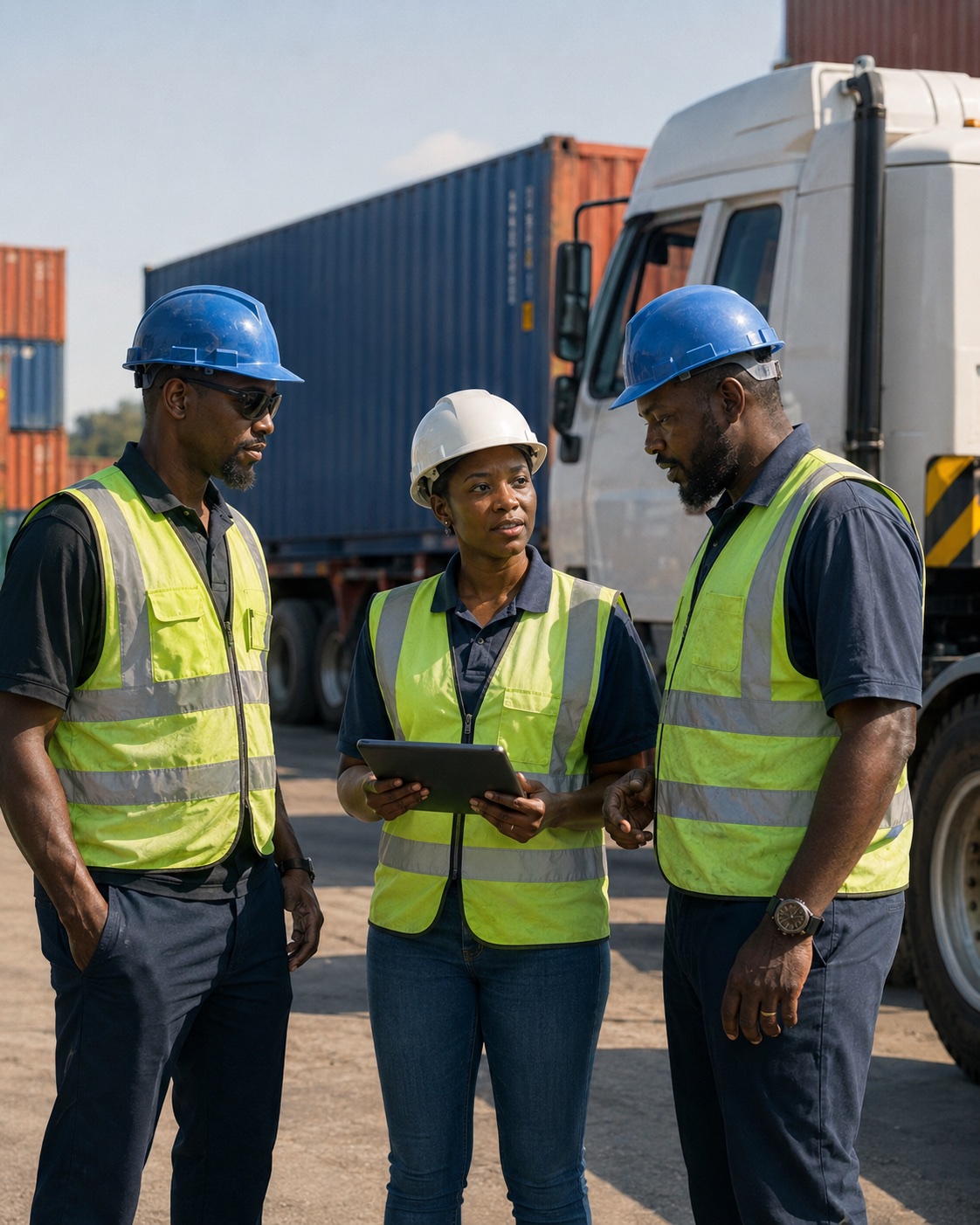 KENCE crew on site at a container yard in Trinidad